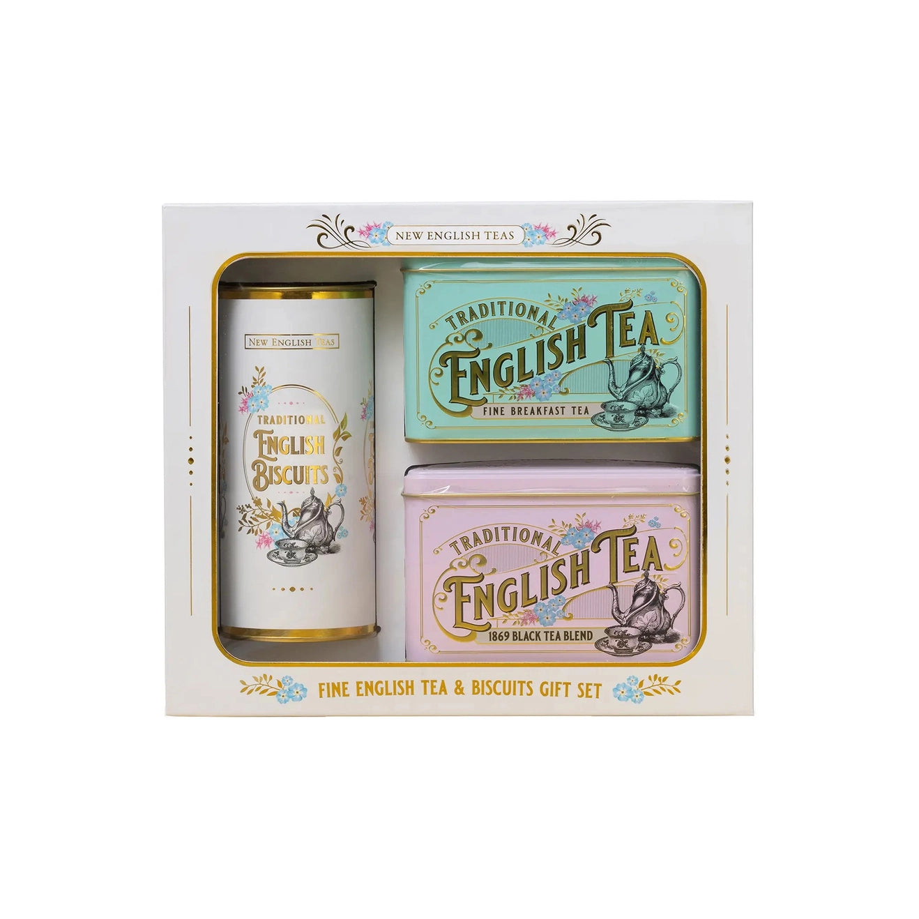 Fine Breakfast Tea, Black tea and ginger biscuits presented in a gift box 