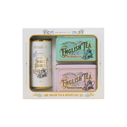 Fine Breakfast Tea, Black tea and ginger biscuits presented in a gift box 