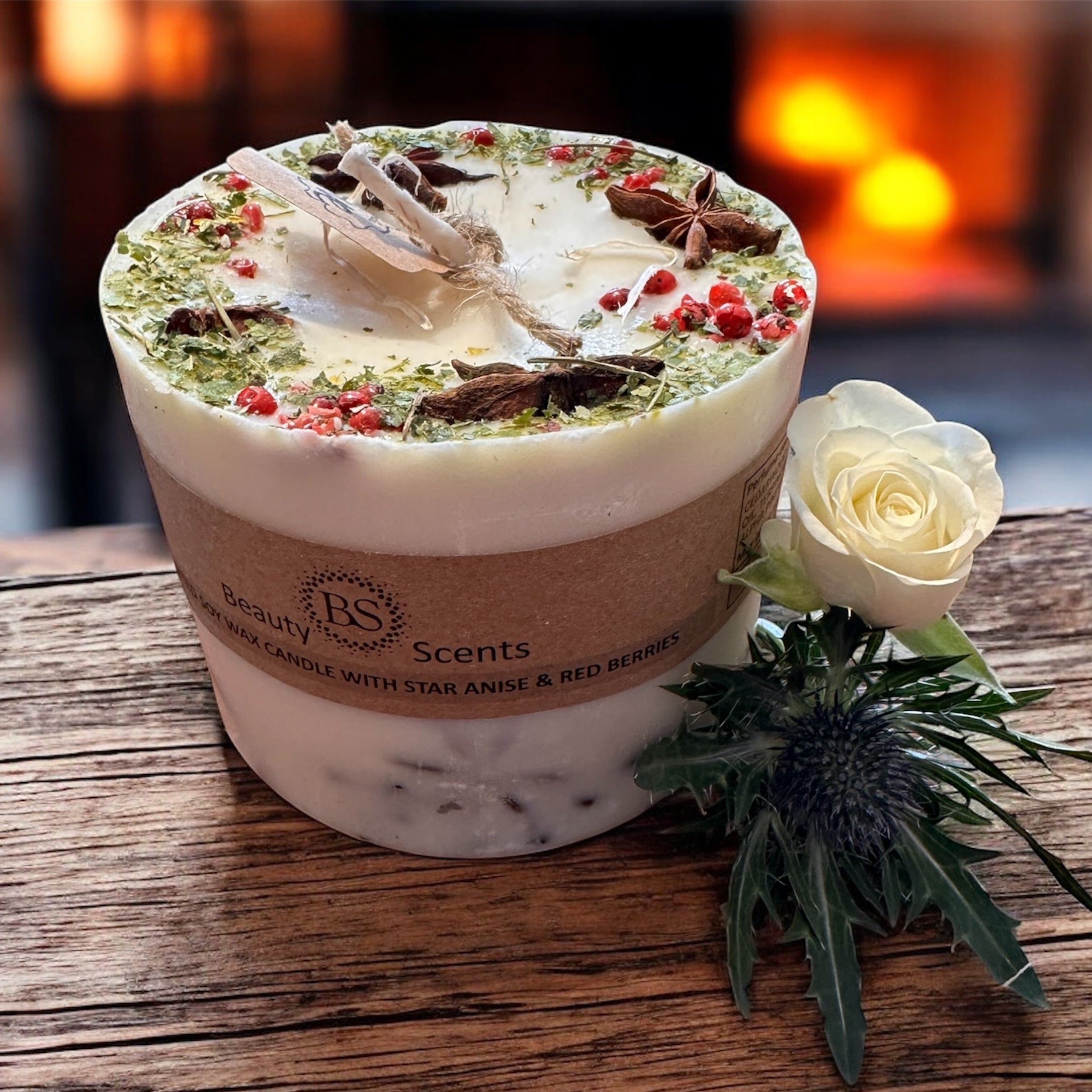 Beauty Scents round Sandalwood candle