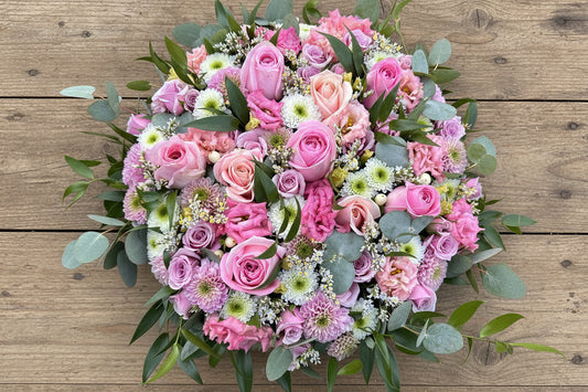 Pink and White Posy suitable for Funerals and remembrances 
